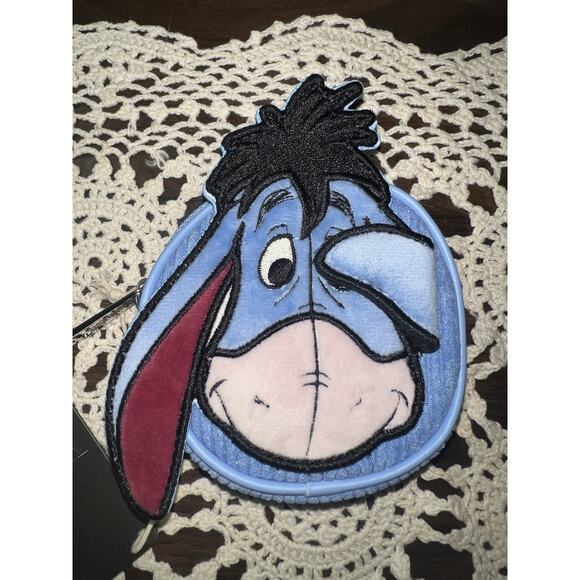 Loungefly Disney Winnie the Pooh Eeyore Peeking Corduroy Backpack & Coin Bag - Picture 7 of 8